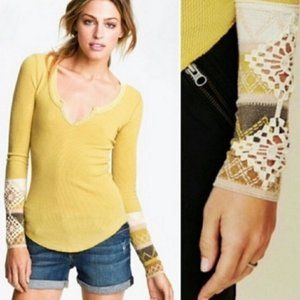 Free People Kombucha thermal Yellow XS Rare